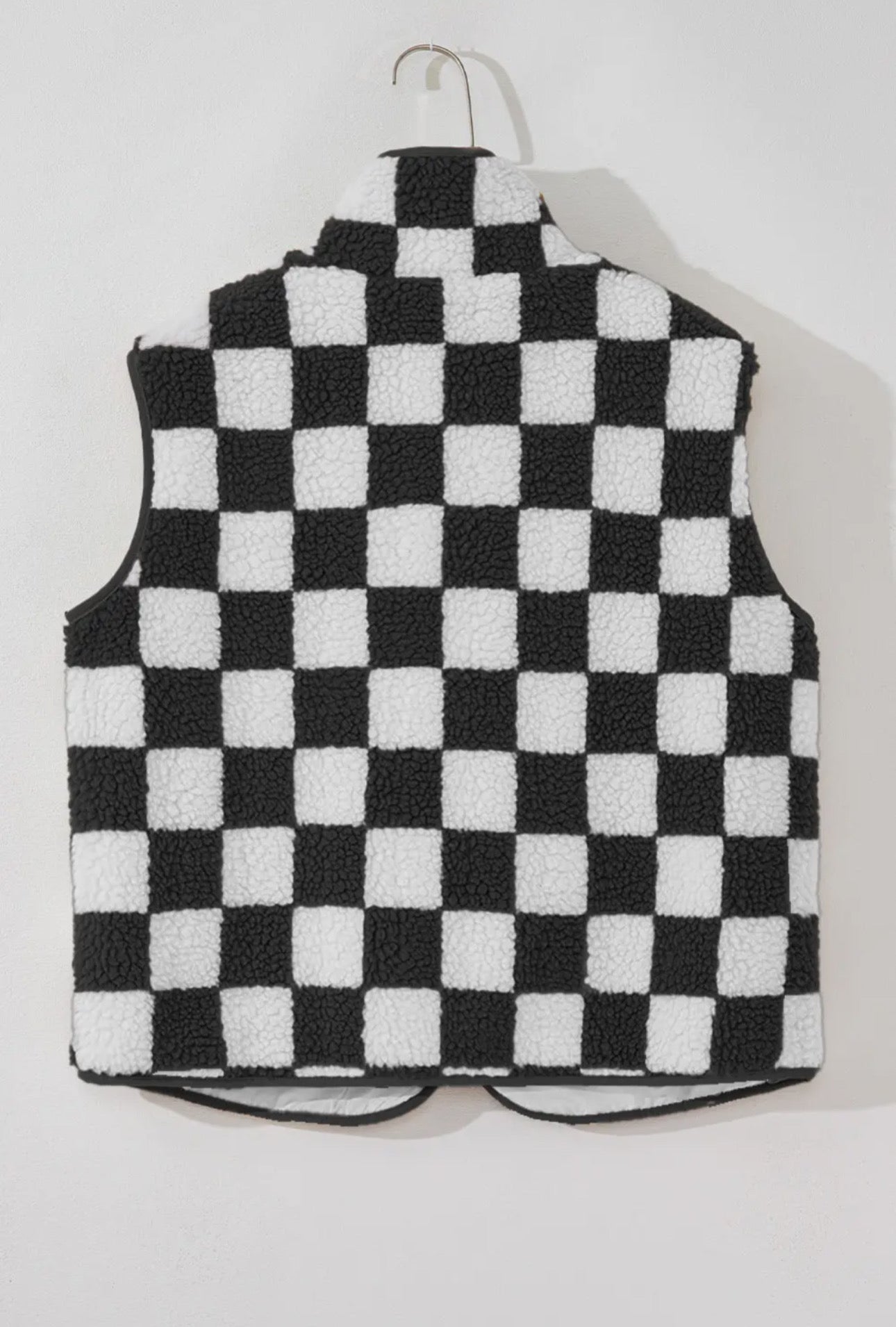 Checkered Sherpa Vest