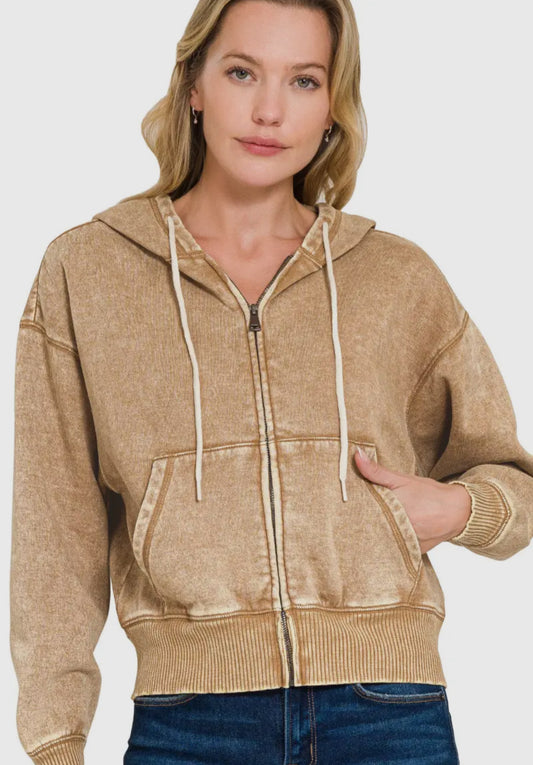 Camel Washed Hoodie