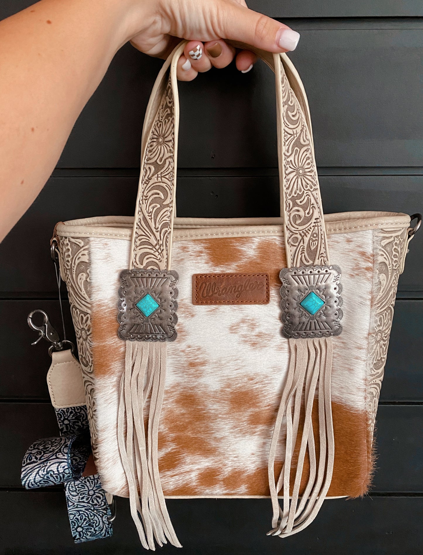 Brown/White Cowhide Wrangler Crossbody